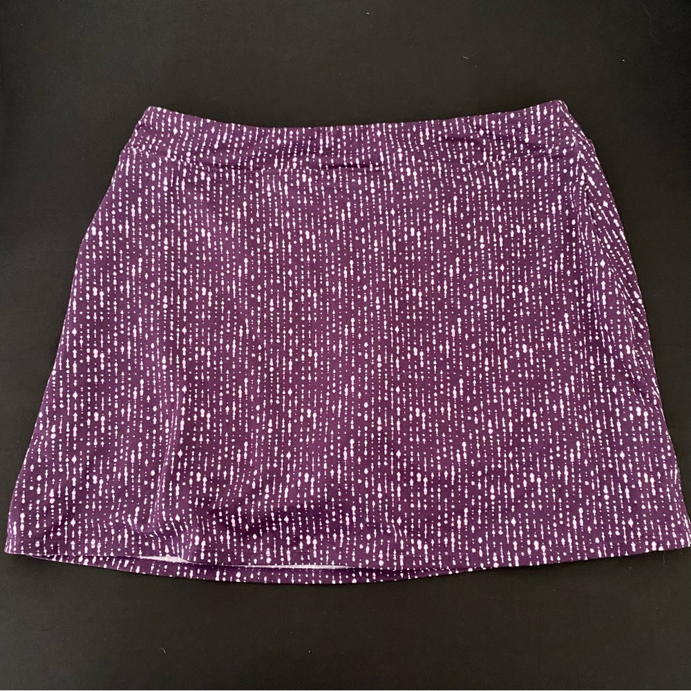 Tranquility by Colorado Clothing Purple and White Patterned Skort